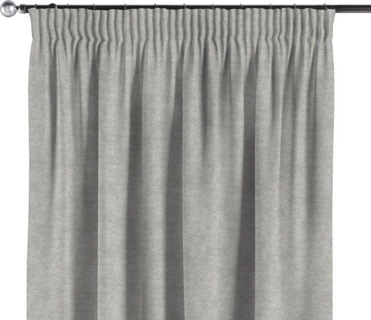 Комплект штор софт мрамор светло-серый, на тесьме «Карандаш»